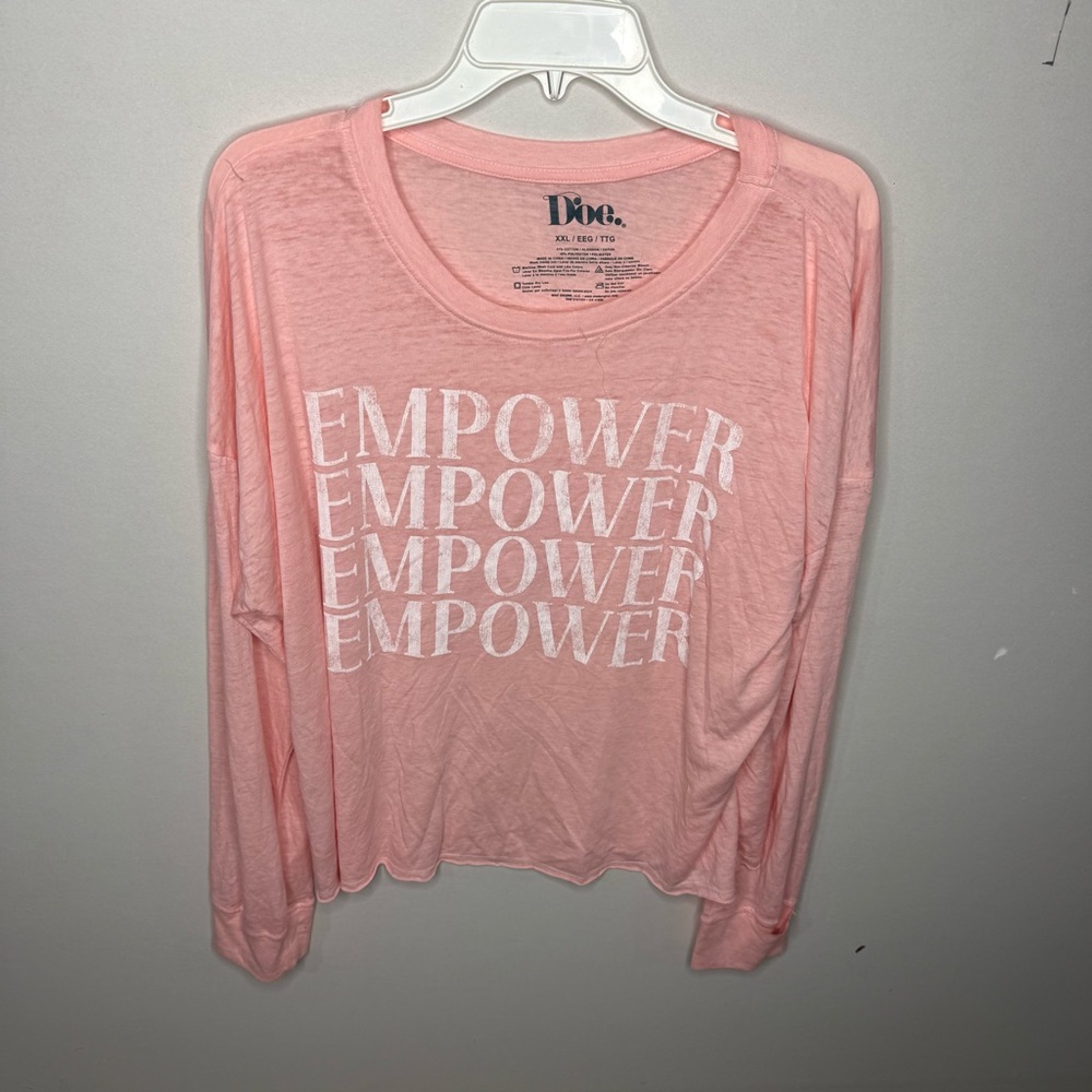 Women's Pink Empower Long Sleeve Top